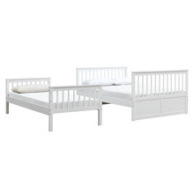 White Seattle Single Over Double Convertible Bunk Bed